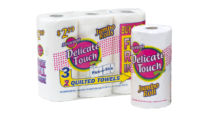 Delicate Touch brand paper towels